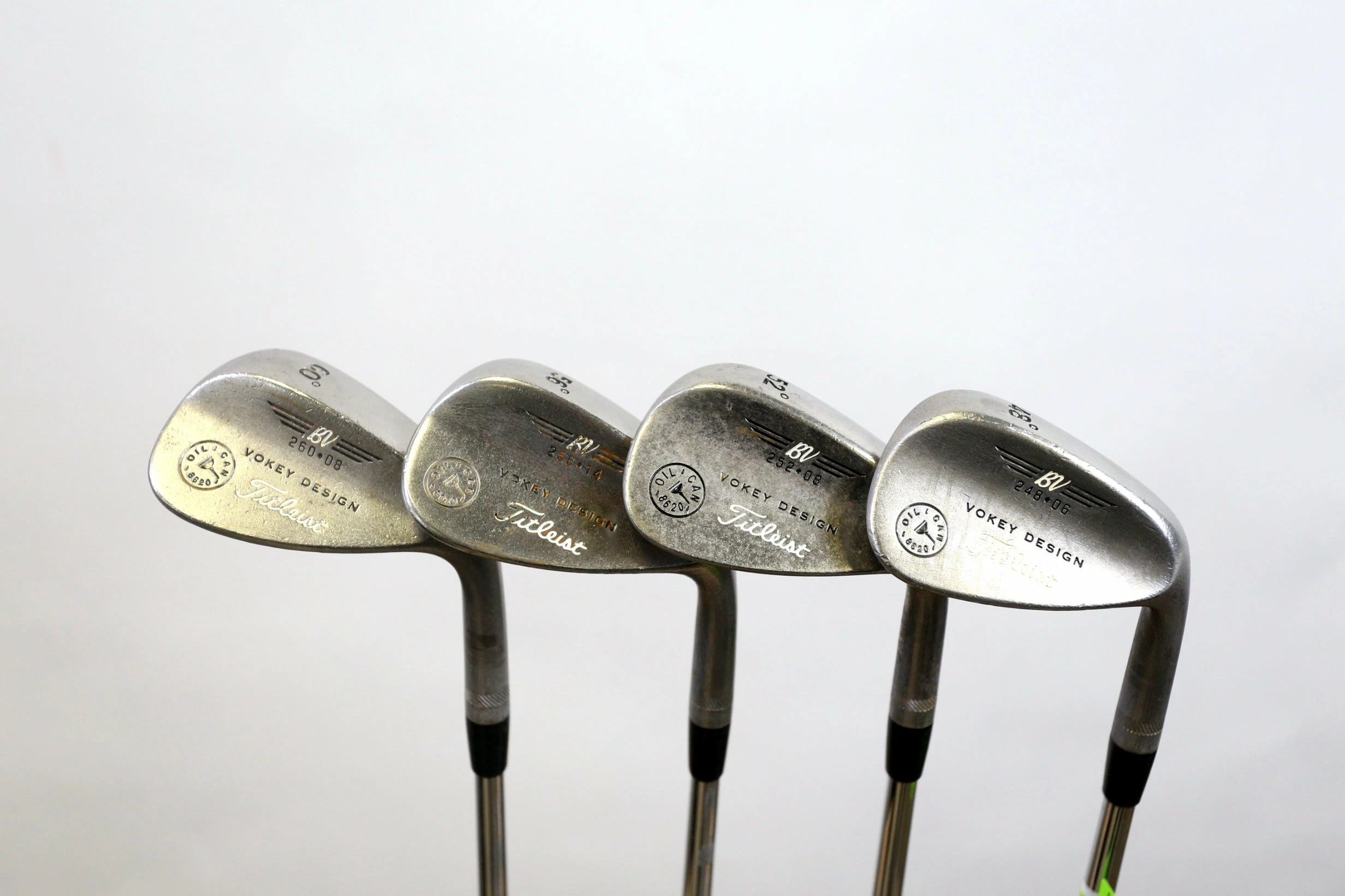 Titleist Vokey Oil Can 48*, 52*, 56*, 60* Wedge Set RH Steel Shaft Wedge Flex 3 Titleist Vokey Oil Can 48*, 52*, 56*, 60* Wedge Set RH Steel Shaft Wedge Flex